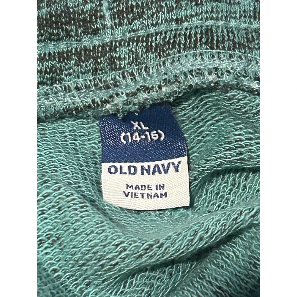 Old Navy Knit Shorts Boys XL 14-16 Teal Space Dye NEW Drawstring Athletic